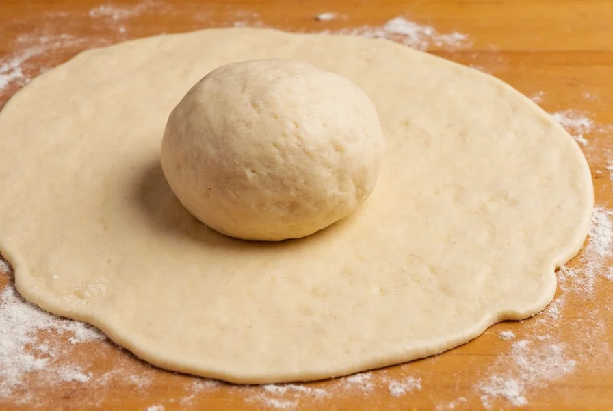 Professional baker stretching cinnamon roll dough to demonstrate windowpane test for proper gluten development