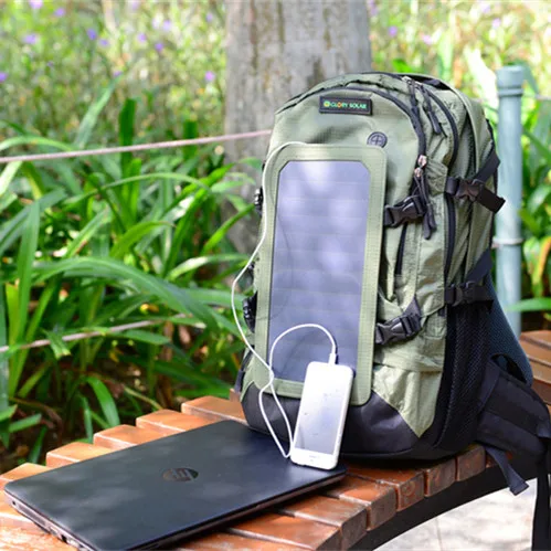 

Anti-theft Waterproof Hiking Backpack with Removable Solar Panel for 5V Smart Phones Tablets GPS GoPro Devices