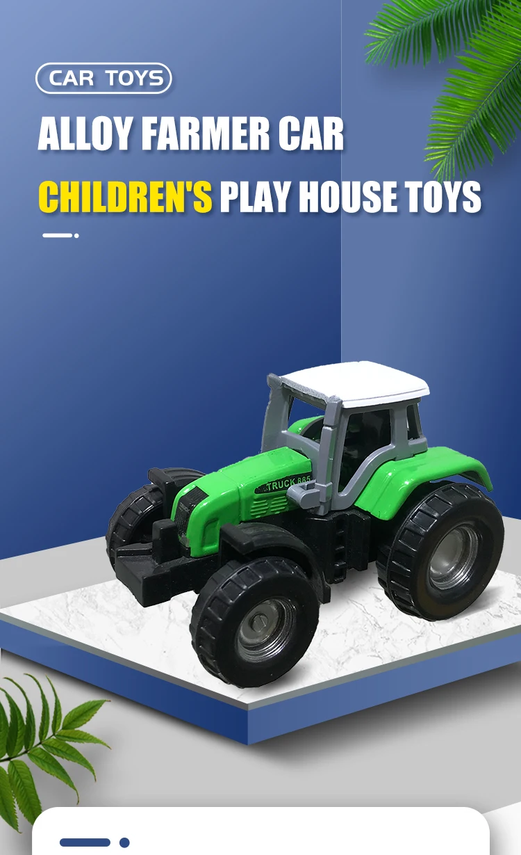 MinYn Farm Tractors Truck and Trailers Set Toy Mini Die-Cast Metal Alloy Farmer Car Vehicle Gifts for Kids Boys Girls Children 6 Pieces