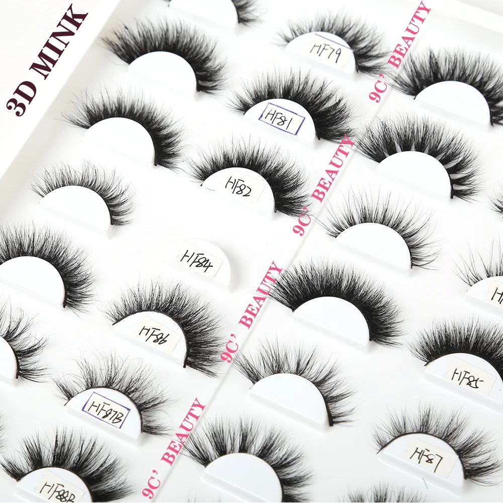 

Factory wholesale diverse lash box choice premium 8-15mm 3D mink lashes vendor, Natural black