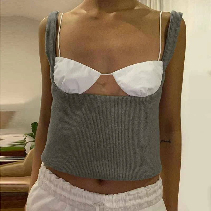 

Women's Summer New Design Fashionable Sexy Backless Short Tank Top, Gray