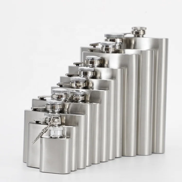 

ODM 8OZ With Custom Logo Stainless Steel Whiskey Alchohol Hip Copo Botellas De Agua Cuadradas Double Wall Square Hip, Silver