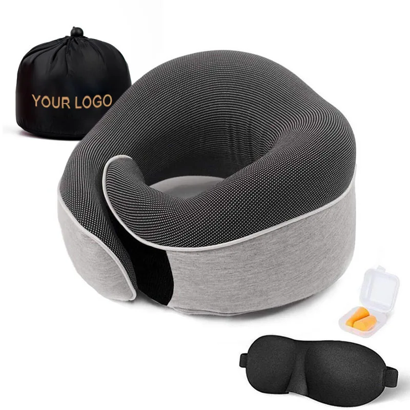 Cooling Set Eye Mask Neck Rest Cushion 3 In1 U Shape Memory Foam Travel ...