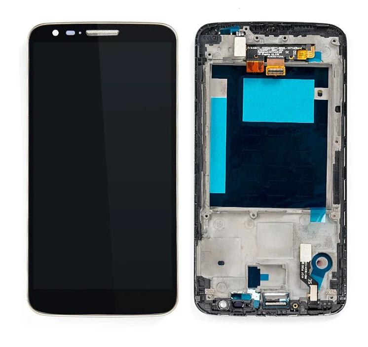 

LCD Display For LG G2 D800 D802 Touch Screen Digitizer Black with Frame Assembly Replacement, Black white