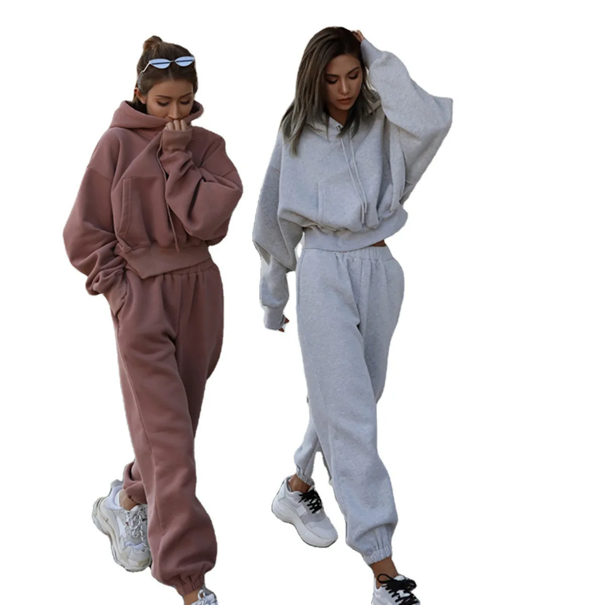 

2021 winter women new casual heavyweight sweater coat off-white sports suit high quality unisex Sports Pullover Hoodie Set