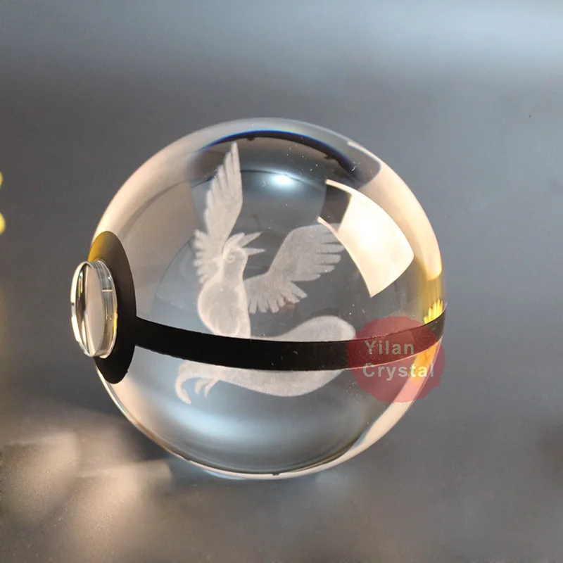 

RTS Multichoice 80mm New Design Crystal k9 Ball With Lightbase For Children's Gift