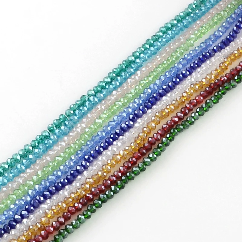 

PandaHall Pearl Luster Plated Suncatcher Faceted Rondelle Glass Beads