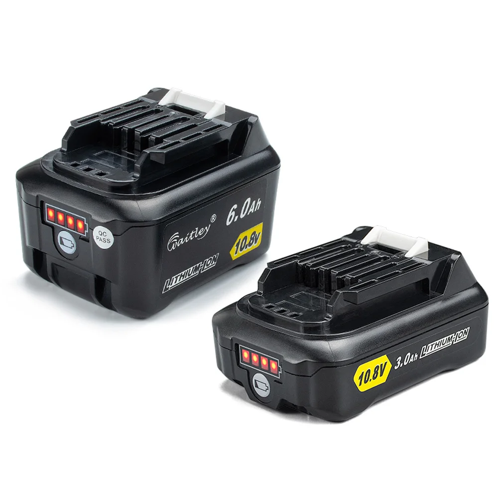 

Waitley 10.8V 6.0Ah 3.0Ah lithium battery Rechargeable For Makita Power Tools 10V and 12V 6000mAh BL1040B 1015 1020B CXT Series