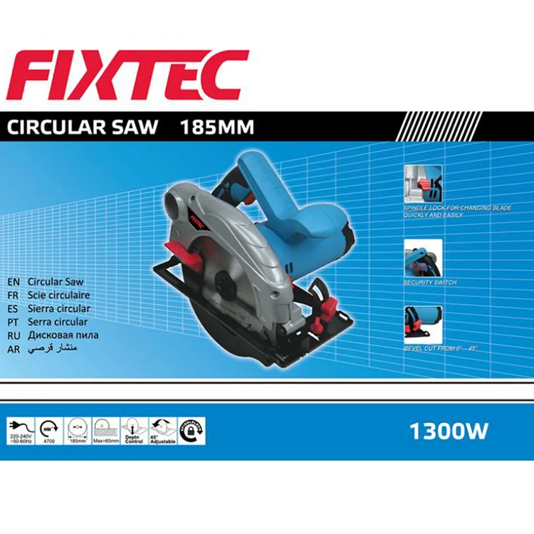 Fixtec Power Tools 185mm 24t Blade Electric Circular Saw Machine For