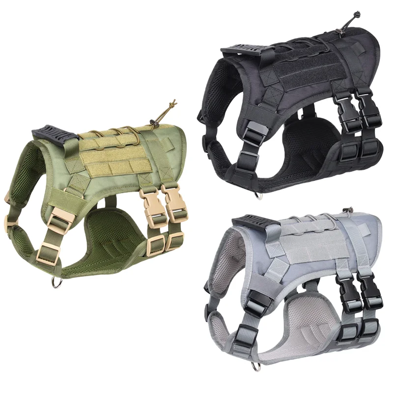 

Wholesale Oxford Cloth Soft No Pull Adjustable Strap Tactical Vest Big Dog Leash Pet Harness