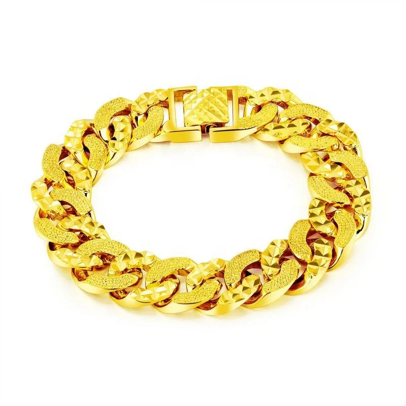 

Thick Bracelet Width 13.5MM Plated 18K Gold Bracelet For Men