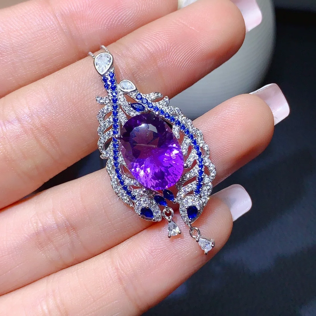 

New Trend Necklace Pendant Female Mysterious Deep Purple Elizabeth Taylor Eyes Birthday Gift Wedding Banquet Jewelry, Picture shows