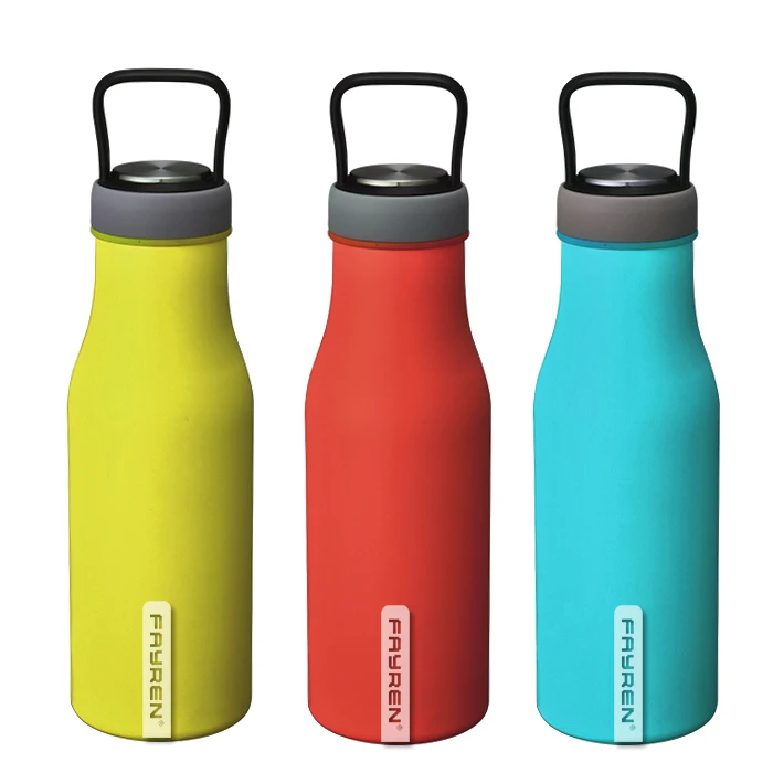 

Fayren New Design Stainless Steel thermos sport drinking water bottle with handle, Customized