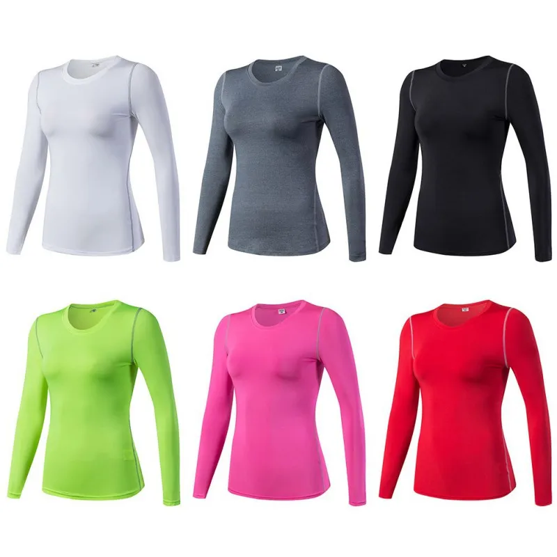 

Women Gym Crop Shirts Long Sleeve Workout Tops Fitness Running Sport T-Shirts Training Yoga Sportswear