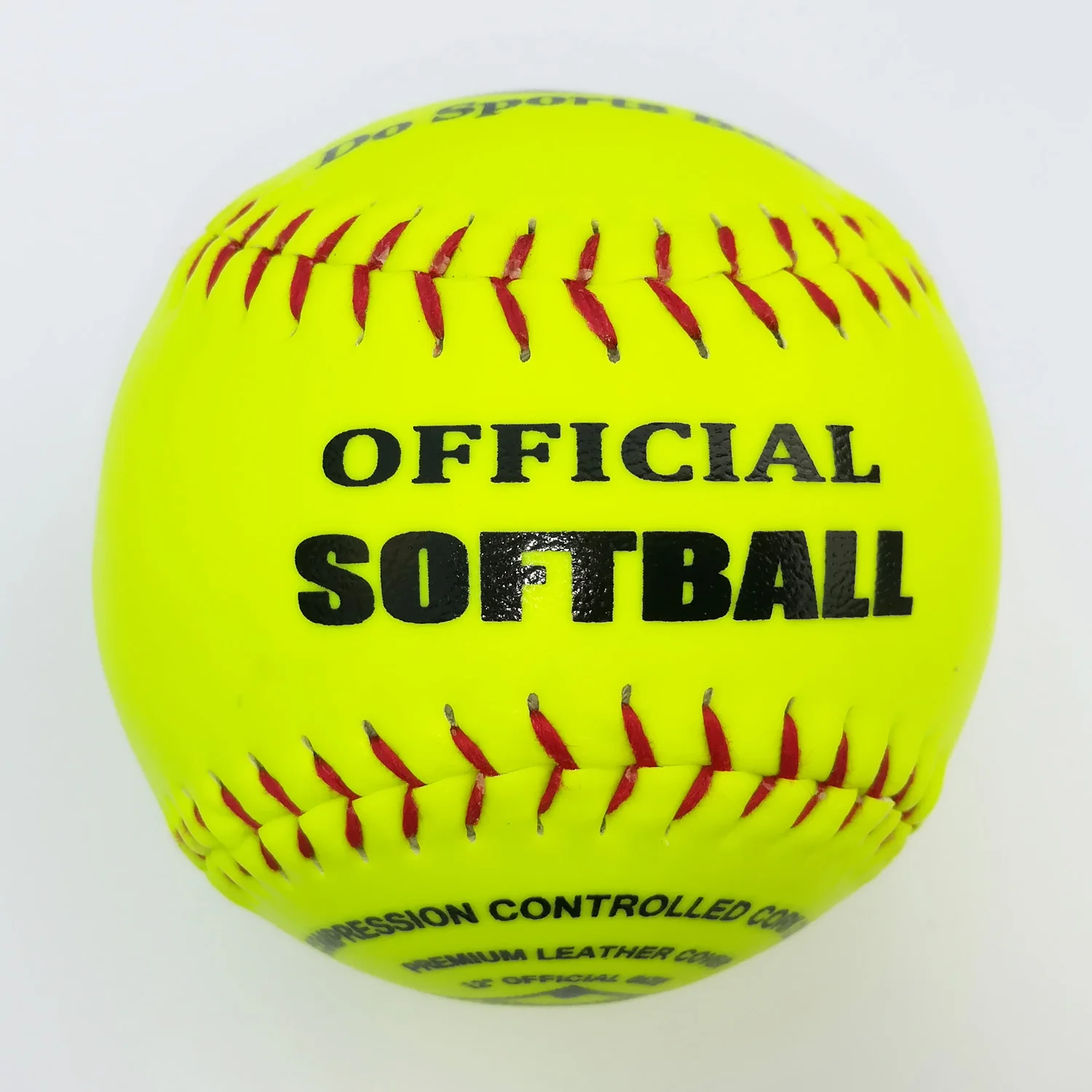 

directly factory make 12inch synthetic Leather cover cork Core practice SoftballLeather softball, L yellow