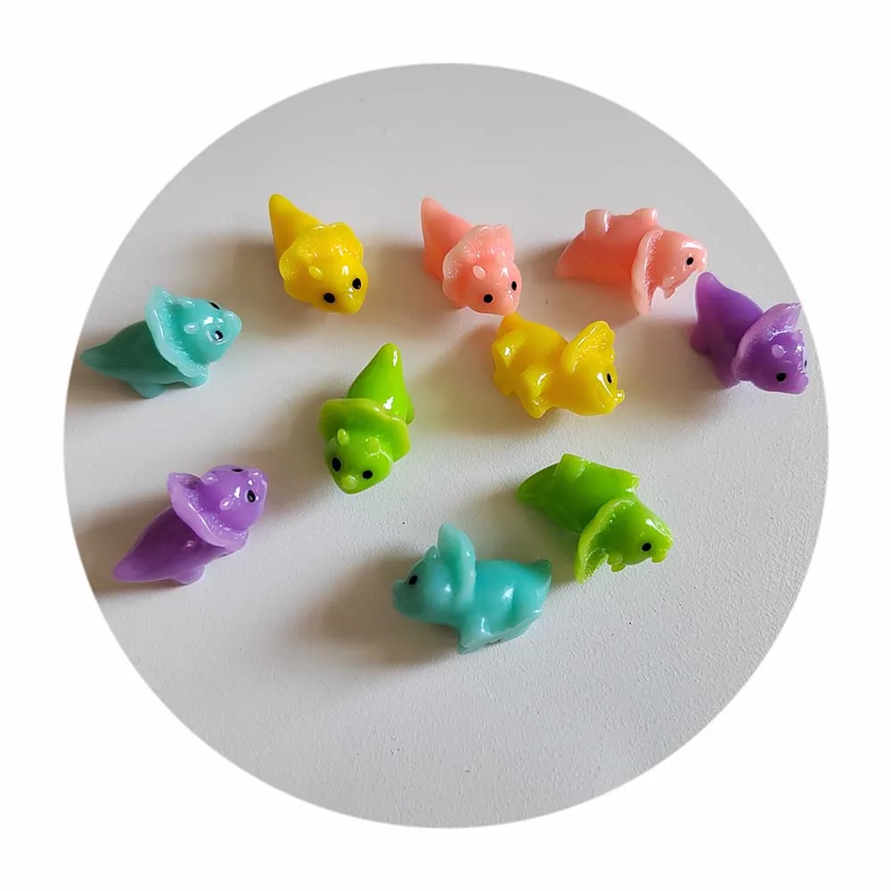 

Colorful Mini Dinosaur Resin Figurines Kawaii 3D Animal for Hair Clips Scrapbook Decorations