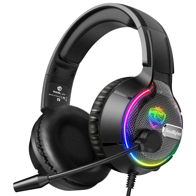 

Dropshipping Soulbytes S19 USB + 3.5mm 4 Pin Adjustable RGB Light Gaming Headset with Mic