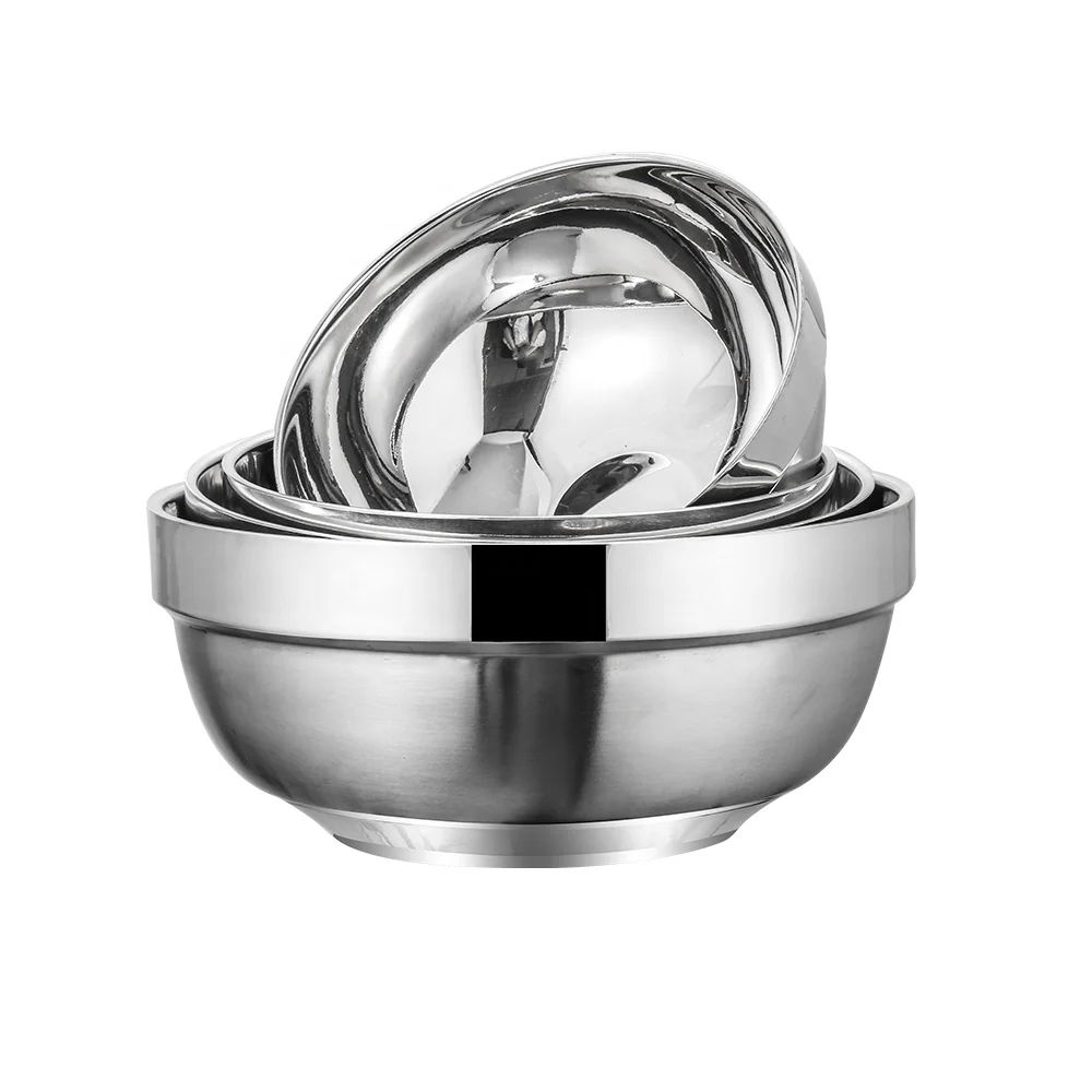 

Korean small bowl stainless steel rice bowl soup bowl, Sliver