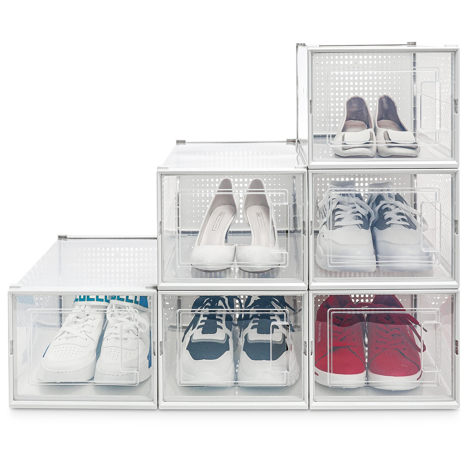 

Living room cabinet shoe containers plastic storage box folding shoe rack organizer stackable