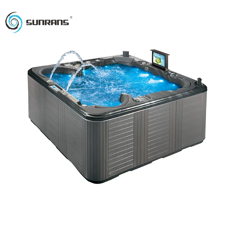 

Sunrans Quality Luxury 6 Person Outdoor Hot Tub For Backyard With TV Functional Acrylic Whirlpool Spa Massage Bathtub