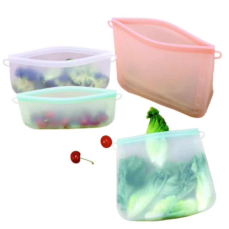 

2022 Trending Products Wholesale Self Seal Food Grade Silicon Pouch Reusable Silicone Food Storage Bag