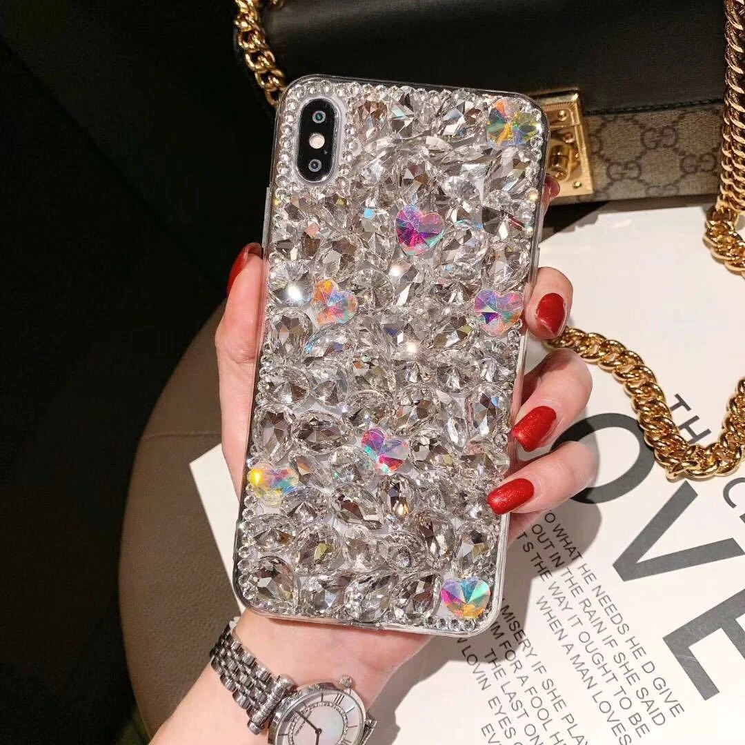 

Luxurious 3D Bling Jewelled Rhinestone Crystal Diamond Soft Phone Case For iPhone 11pro max XR X XS 6S 7PLUS