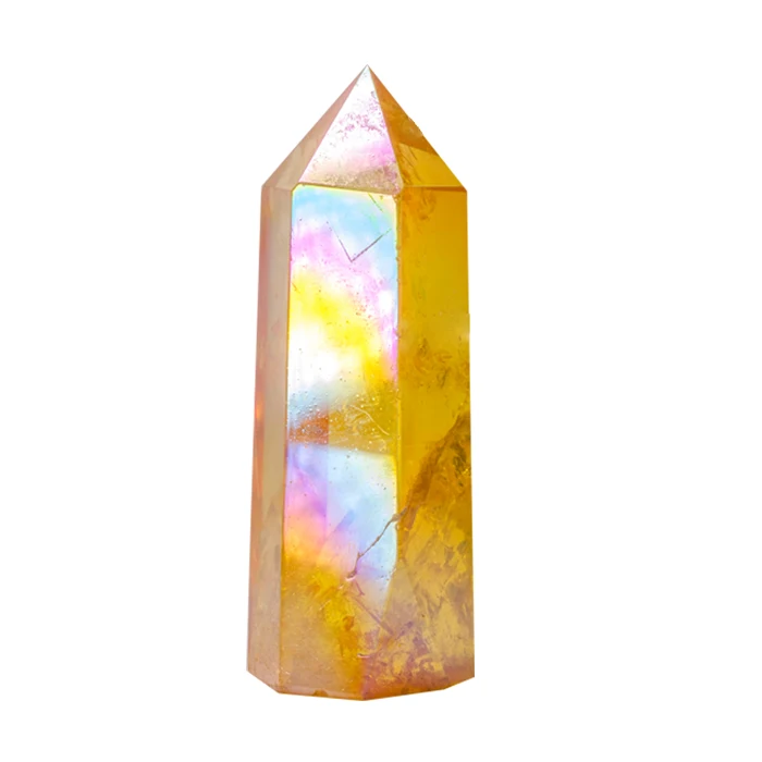 yellow aura quartz cluster