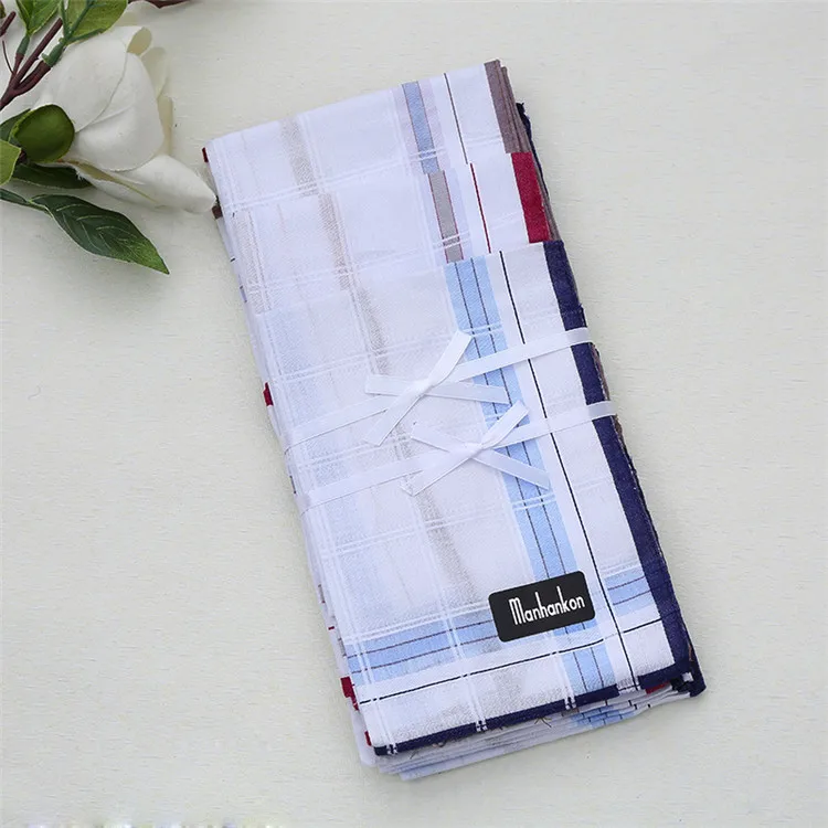 
Wholesale new fashion simple design soft cotton mens plain handkerchief 