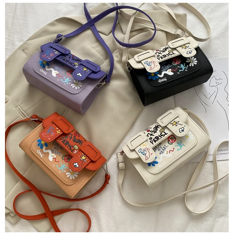 

Stylish PU Leather Bag Square Crossbody Bag Woman Purse Handbag For Lady, Customizable