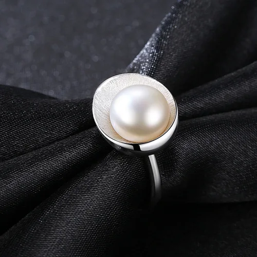 

Ready to Ship Hot Sale Sterling Silver Rings Pink Pearl Ring for Women