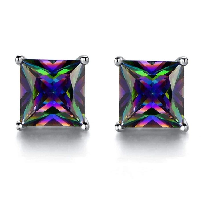 

Hypoallergenic Rainbow Quartz Earrings Colourful Fashion Jewelry Gifts for Women Men Ladies
