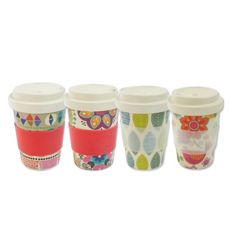 

Wholesale Disposable Coffee Mug Eco-friendly Customize Reusable Bamboo Fiber Coffee Cup