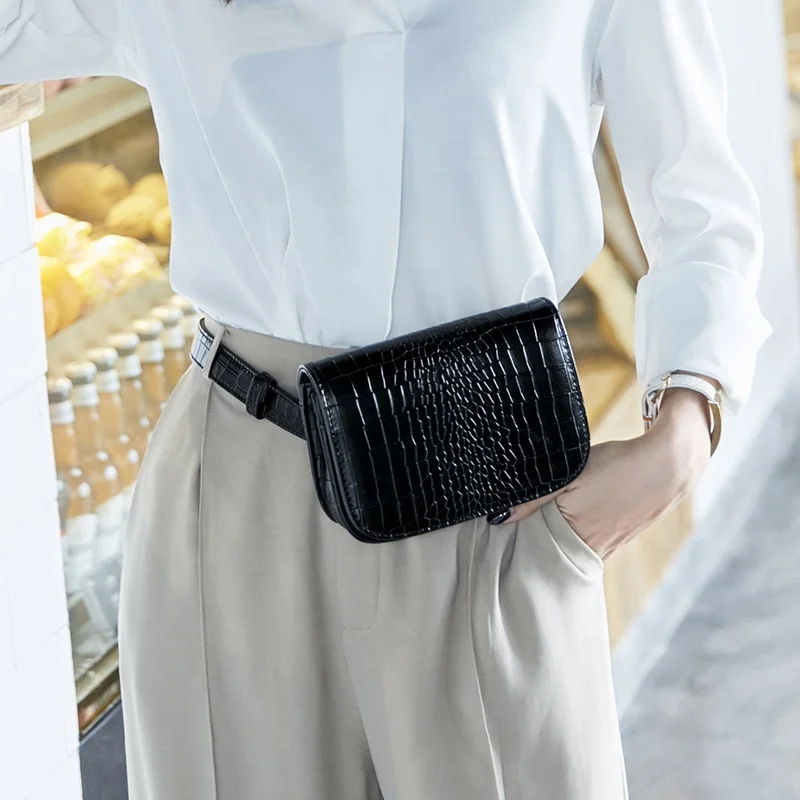 

MIYIN 2024 new Korean version of lady's bag leisure simple crocodile pattern lady waist bag Fanny Pack