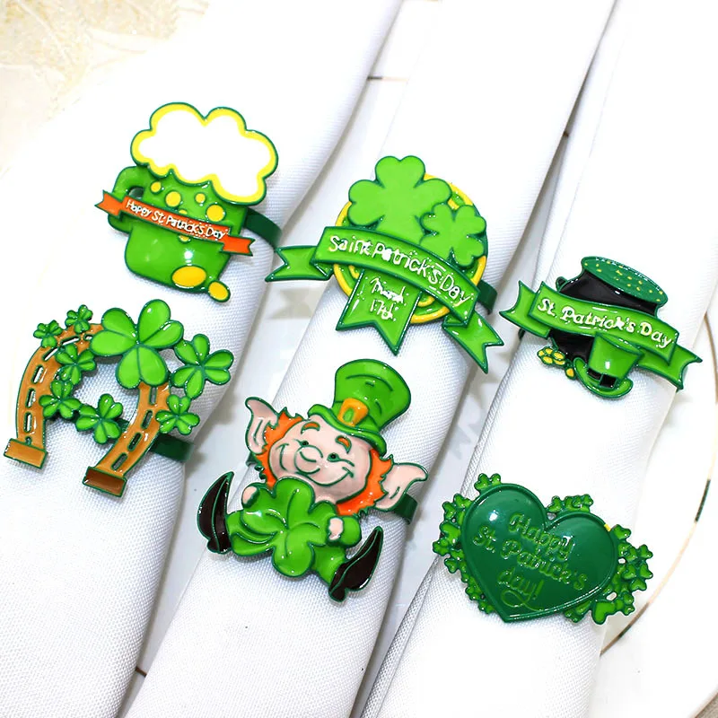 

Irish Napkin Rings Shamrock Napkin Buckle Green Napkin Rings For Party Table Decoration