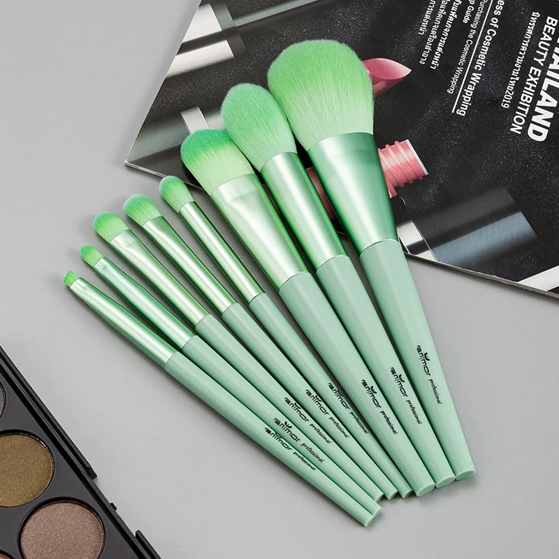 

Make Up Brushes Set Private Label Powder Foundation Eyeshadow Blending Makeup Brush, Green