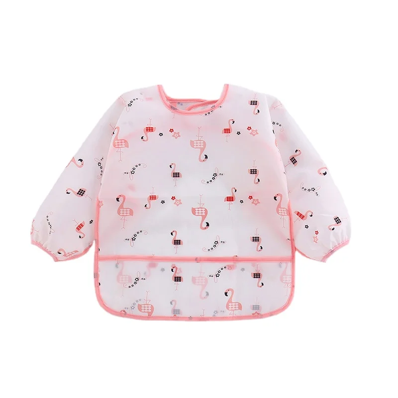 

Baby Kids Toddler Long Sleeve Waterproof Art Smock Feeding Bib Apron Pocket