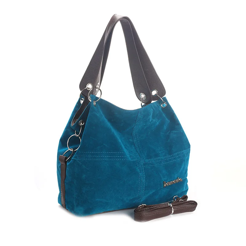 

New flannel bag fashion large capacity ladies bag stitching shoulder messenger bag women, Black