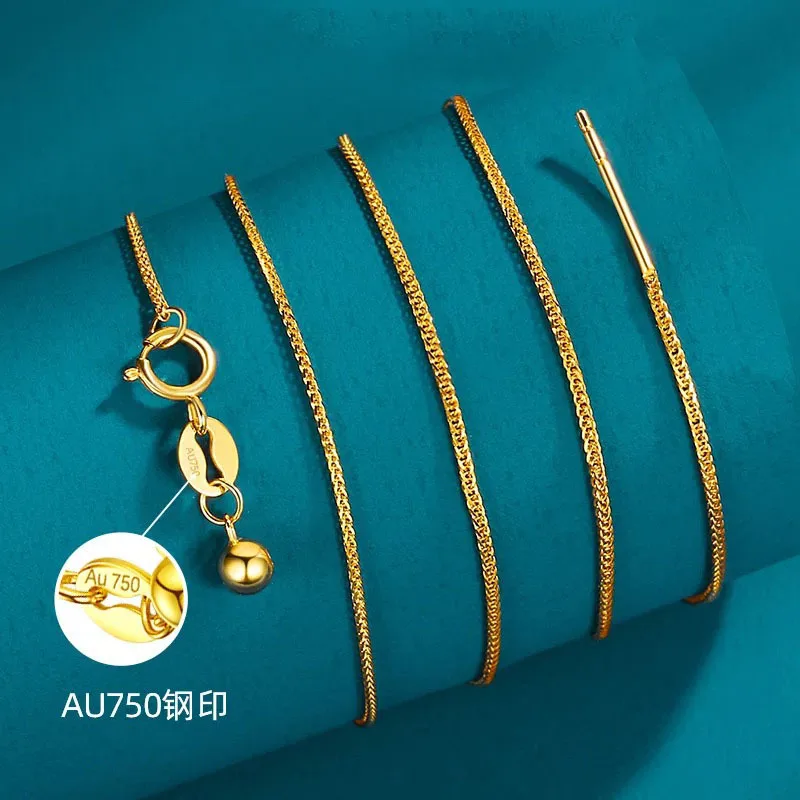 

Certified Jewelry 18K Gold Chopin Needle Necklace Au750 Choker Women's DIY Casual Adjustable Ornament Wholesale