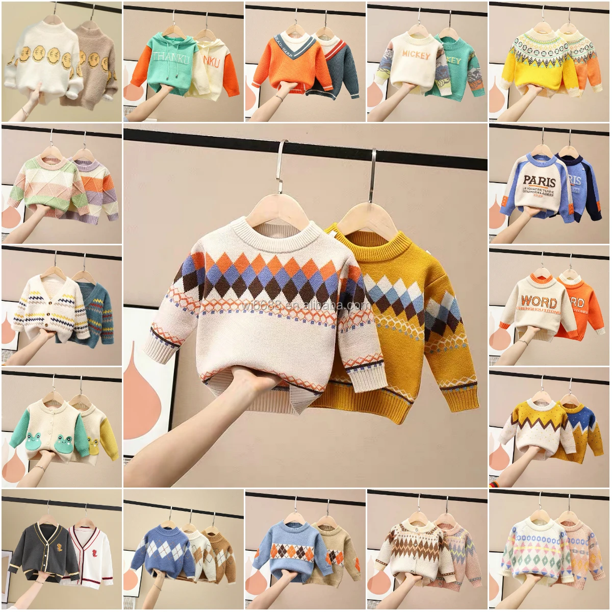 

2020 Pullover Sweater New Fashion 2019 Cotton Kids Baby Quantity Geometric Computer