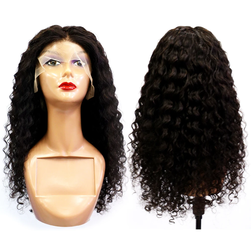 

Wholesale Raw Indian Virgin Hair HD Lace Frontal Wig Women Curly Wig Full Swiss Lace Front Closure Human Hair Wig Kinky Curly, 1b natural black