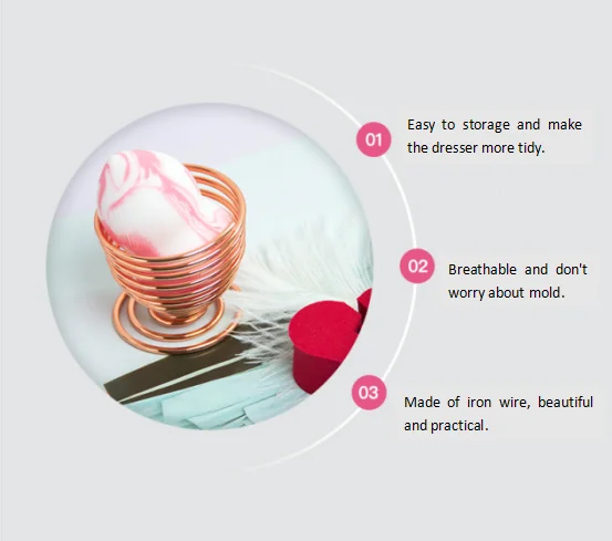 
Puff Drying Stand Holder Spiral Wire Cosmetic Sponge Power Puff Stand Holder 