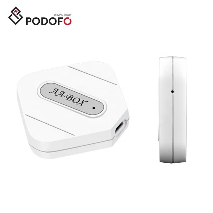 Podofo AI Box Wired To Wireless Android Auto Wireless Adapter Plug And Play Software Update AI Voice Music Carplay Dongle