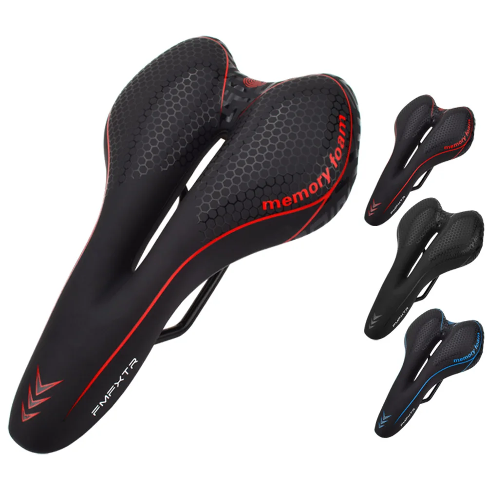 

FMFXTR MTB bicycle saddle silicone filled mountain bike seat shockproof road bike seat memory cotton bicycle parts, Black red