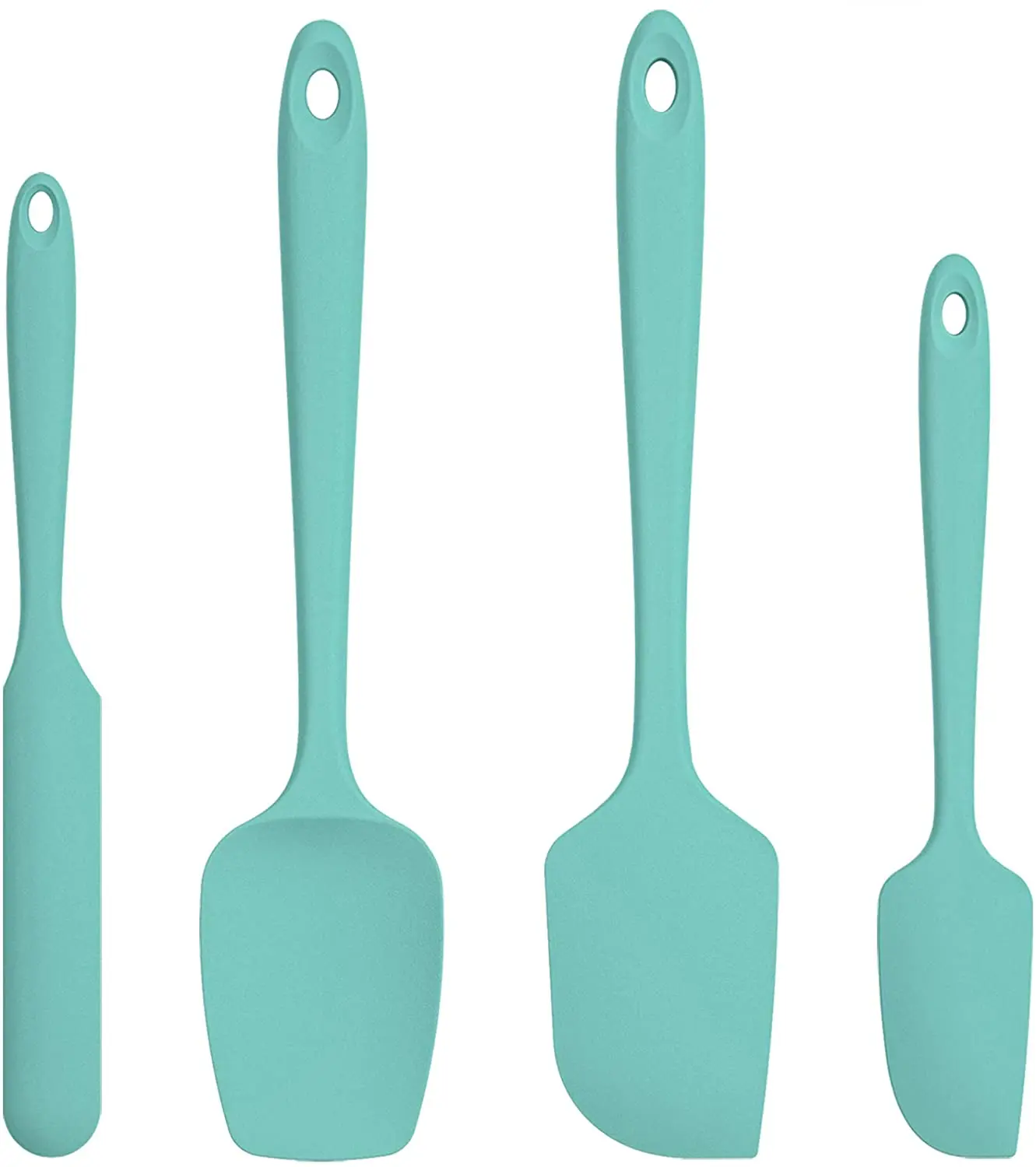 

4pcs Silicone Spatula Set Heat Resistant Silicone Tools for Cooking Baking & Mixing Non stick Spatular with Stainless Steel Core, Green