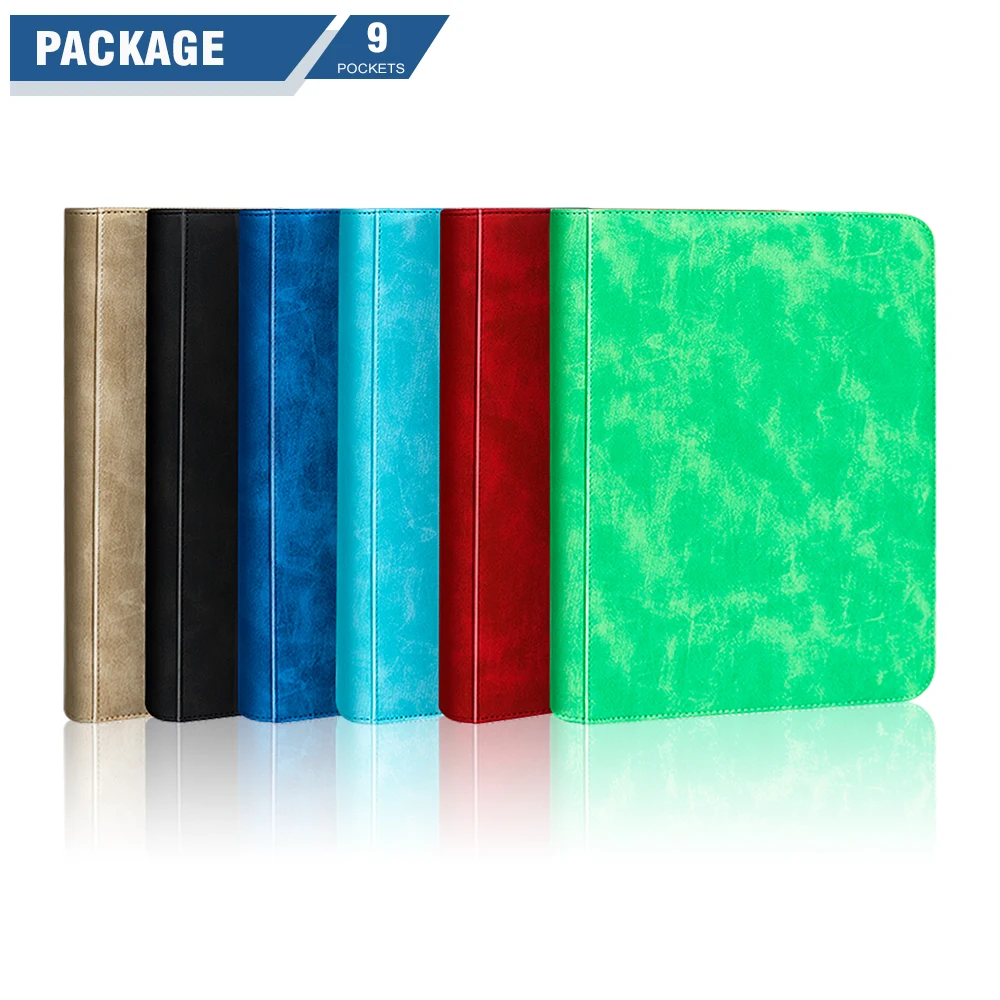 

12 Sets Per Box New Texture Cover PU Premium Leather 9 Pockets Trading Card Binder