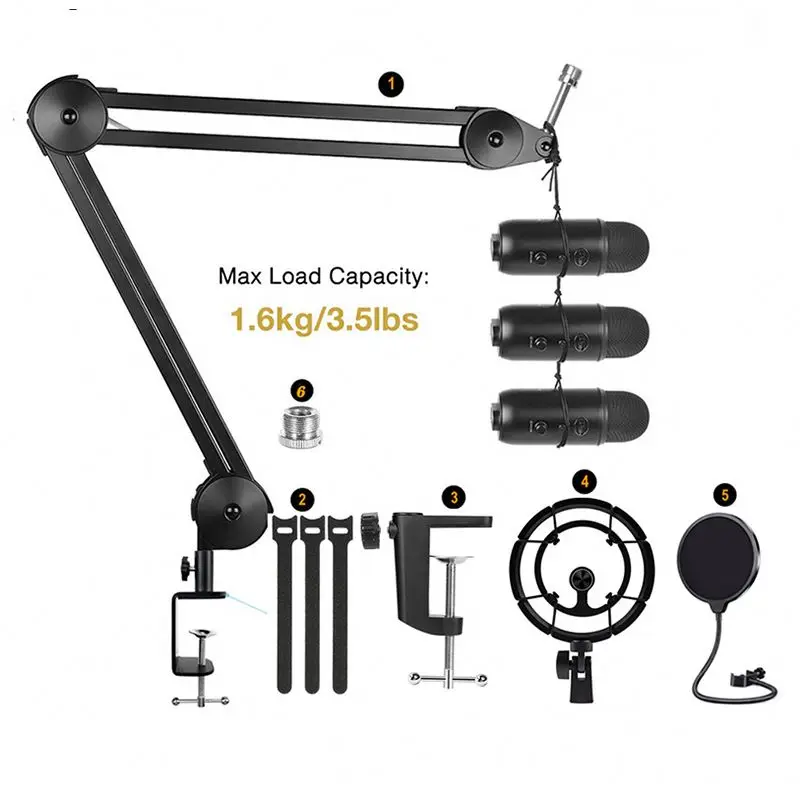 

Holder Microphone And Studio Arm Stand, Black