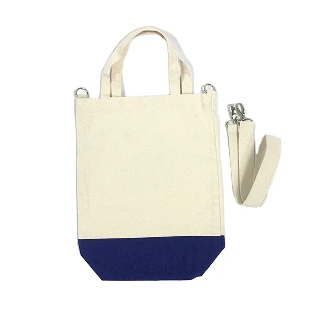 

Cotton canvas detachable shoulder strap portable shopping bag