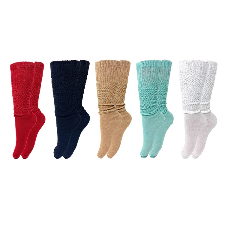 

Hot Sale Knee High Thick Heavy Thermal High Elastic Cotton Manufacturers Winter Slouch Socks For Women, Custom color