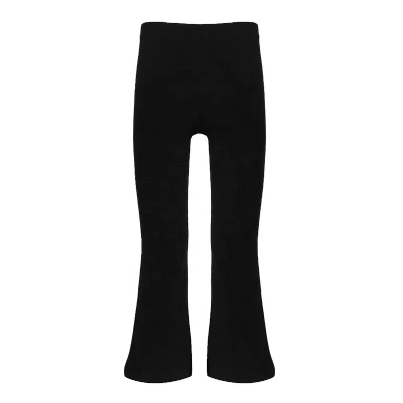 

Kids Girls Cotton Sheer Color Stretchy Flared Trousers Elastic Waistband Pant Casual Wear Loose Sport Pants