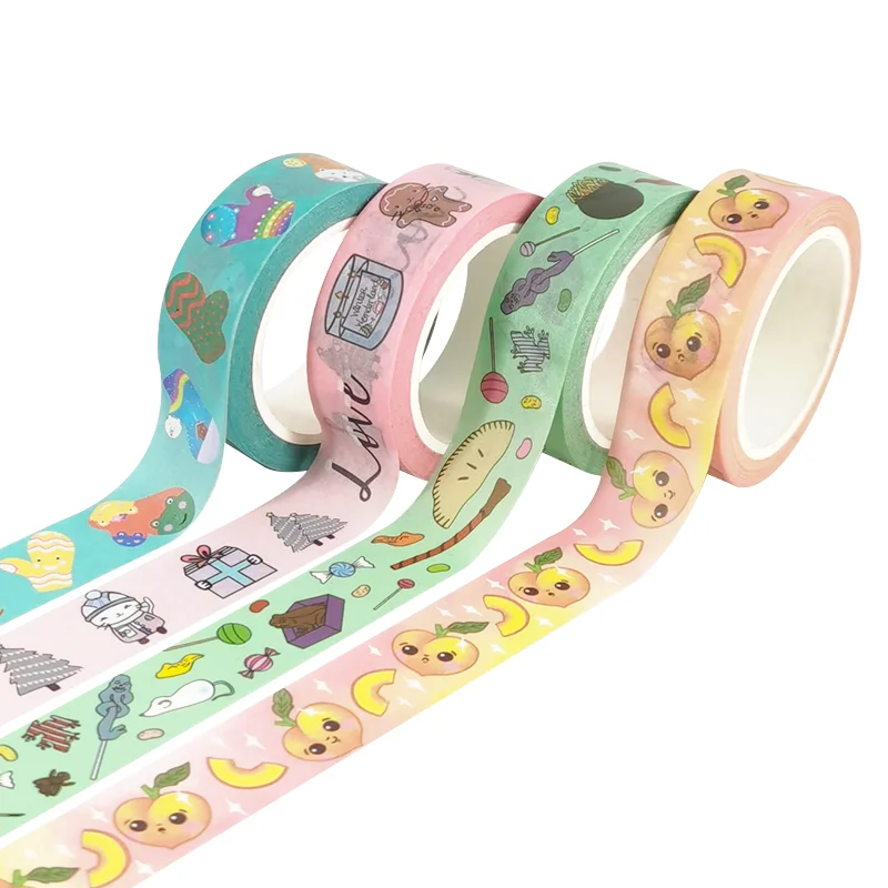 

CMYK Print Colored Decoration Adhesive Paper Japanese Washi Tapes Customized